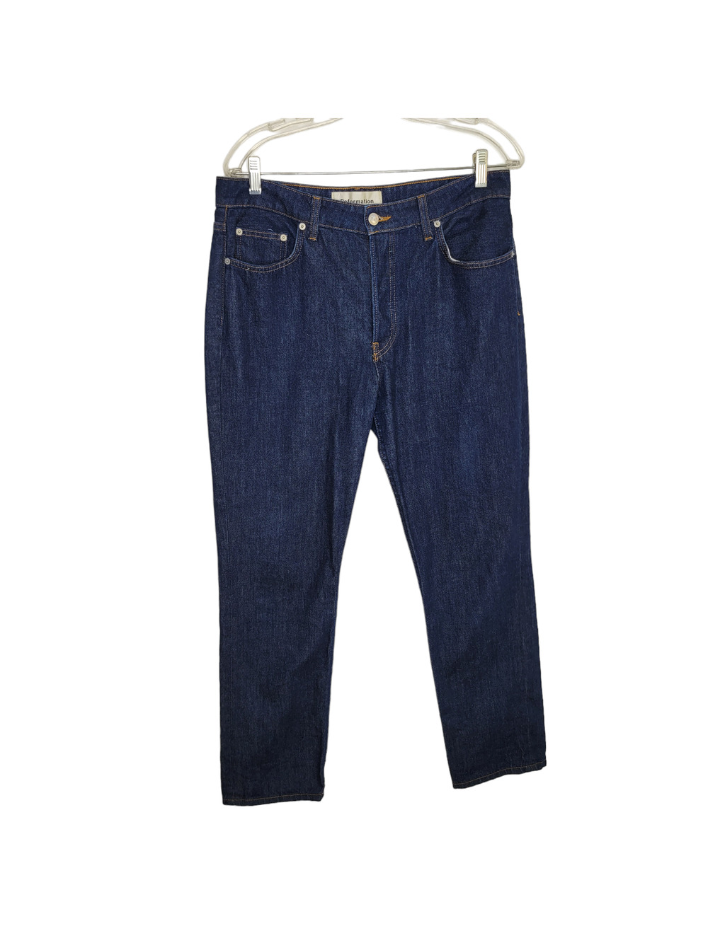 Reformation Winona Mid Rise Slim Jeans Button Fly Volta Straight Leg Women 30